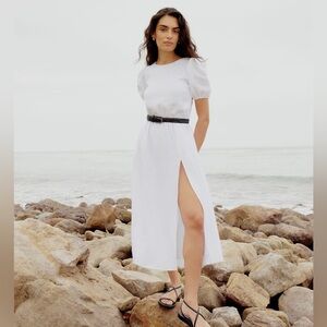 Midi linen reformation dress with an open back